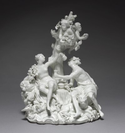 Bacchus a Venus, výrobce Tournay Factory, Belgie, kolem roku 1755 od Friedrich Elias I Meyer