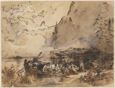 Trajekt na Königsee od Friedrich Gauermann