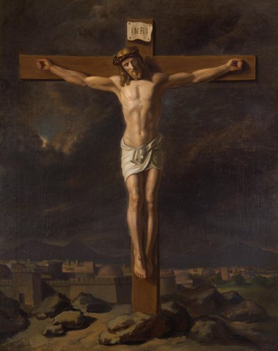 Crucifixus v krajině od Friedrich Hasslwander