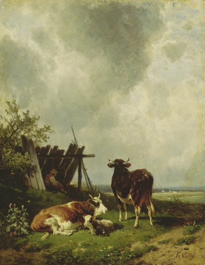 Krávy, 19. století od Friedrich Johann Voltz