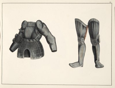 Brnění, deska z Historie vývoje a zvyků rytířství, od Dr. Franze Kottenkampa, vydal Carl Hoffmann, 1842 od Friedrich Martin von Reibisch