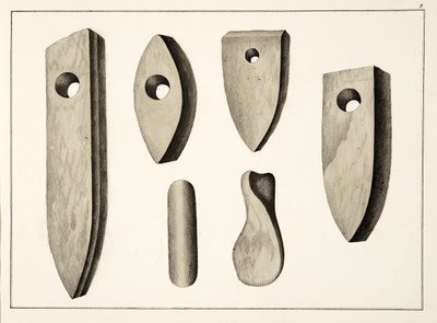 Kamenné zbraně, deska z Historie vývoje a zvyků rytířství, Dr. Franz Kottenkamp, publikoval Carl Hoffmann, 1842 od Friedrich Martin von Reibisch