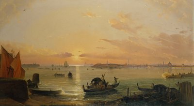 Benátky viděné z Lido (ropa) od Friedrich Nerly