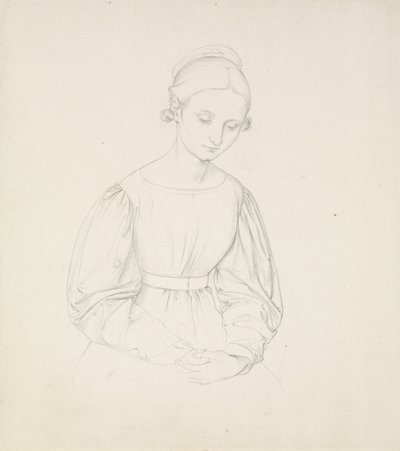 Portrét umělcovy ženy, Nina, c. 1830 (grafit na papíře) od Friedrich Overbeck