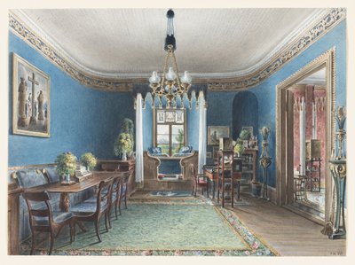 The Blue Room, Schloss Fischbach, 1846 od Friedrich Wilhelm Klose
