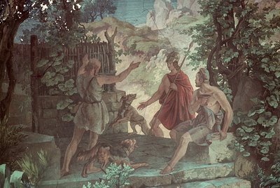 Odysseus u pastýře Eumaea, Scény z Odyssey od Friedrich the Elder Preller