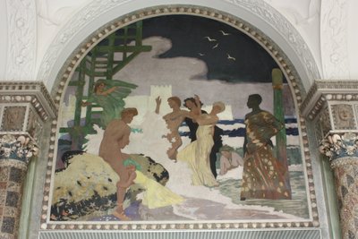 Nástěnná malba ve skořepinové hale Kurhaus Wiesbaden od Fritz Erler