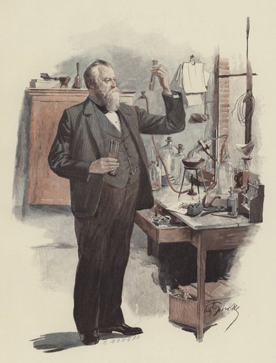 Kammersänger Albert Niemann jako chemik (operní pěvec Albert Niemann jako chemik) (barevné lito) od Fritz Gehrke