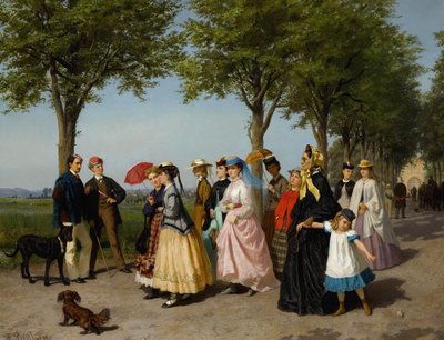 Promenáda (olej na plátně) od Fritz Paulsen