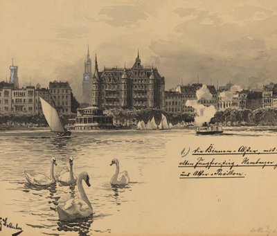 Binnenalster s Jungfernstiegem od Fritz Stoltenberg