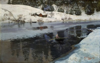 Zima u řeky Simoa od Fritz Thaulov