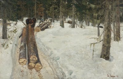 Jízda dřeva od Fritz Thaulow