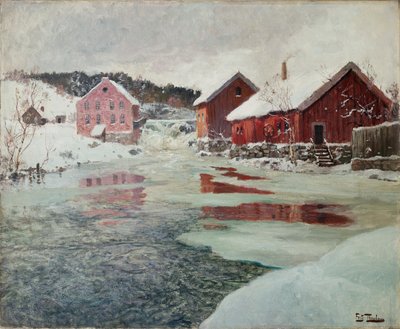 Od řeky Akers od Fritz Thaulow