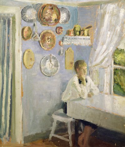 Harald u snídaňového stolu, cca 1900 (olej na desce) od Fritz Thaulow