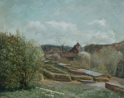 Krajina s nemocnicí v Oslu, kolem roku 1880 (malba) od Fritz Thaulow