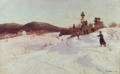 Zima s lyžařem od Fritz Thaulow