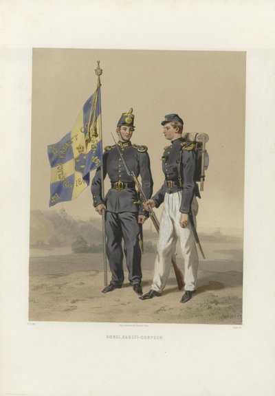 Ilustrace převzata z knihy Švédská a norská armáda a flotily v jejich současné uniformě od Dardela, Fritze von a publikoval Bonnier (viz, 1863) od Fritz von Dardel