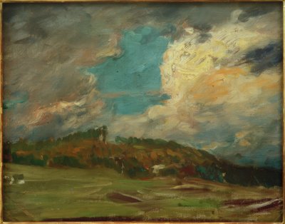 Studie krajiny (krajina s mraky) od Fritz von Uhde