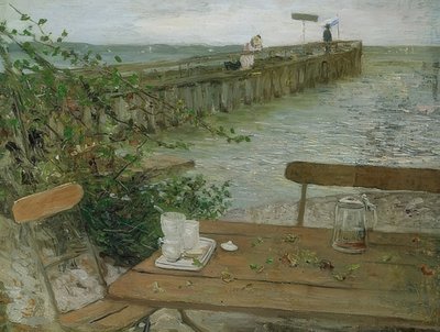 Přistávací molo na jezeře Starnberg. Kolem roku 1896 od Fritz von Uhde