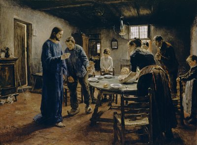 Modlitba před jídlem od Fritz von Uhde