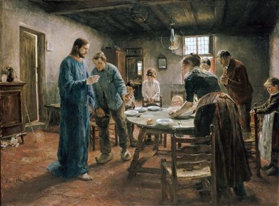 Modlitba za jídlem od Fritz von Uhde