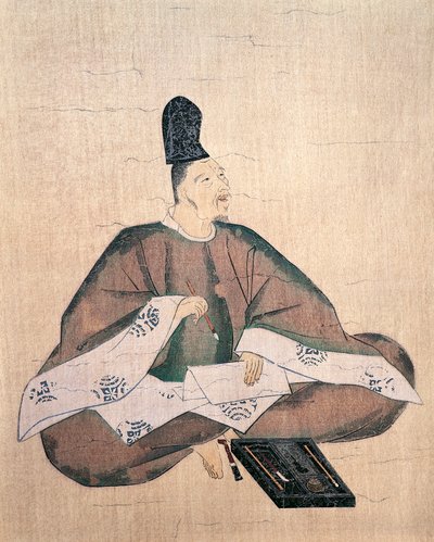 Po RT přichází básník t Yamabe no Akahito, na t rib a d a Nobumasa Fujiwara (1176 nebo 1177-1265), Japonsko, Japonsko, Japonsko od Fujiwara  Nobuzane