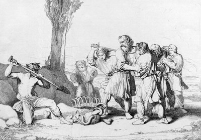 Smrt velkovévody Olega, před rokem 1839 od Fyodor Antonovich Bruni