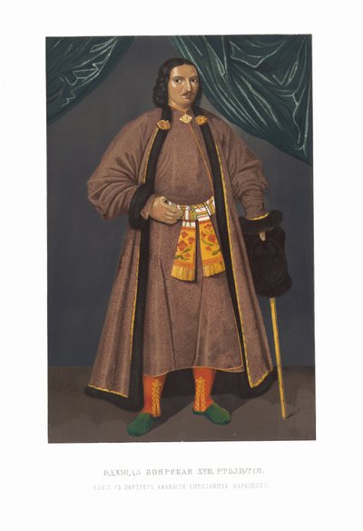Bojarský oděv XVII. století. Afanasij Kirillovič Naryškin. Ze starožitností ..., od Fyodor Grigoryevich Solntsev