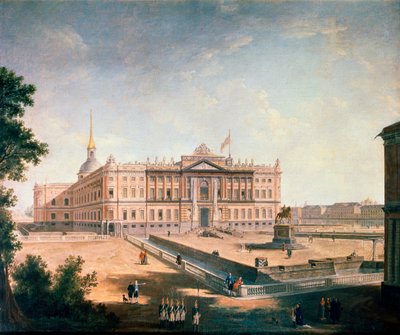 Pohled na Michael Palace a Connetable Square, St Petersburg, c1800 od Fyodor Yakovlevich Alexeev