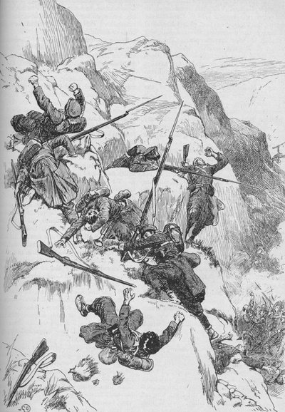 Poražení Španělé vylezli po Rugged Sides 1902 od GB