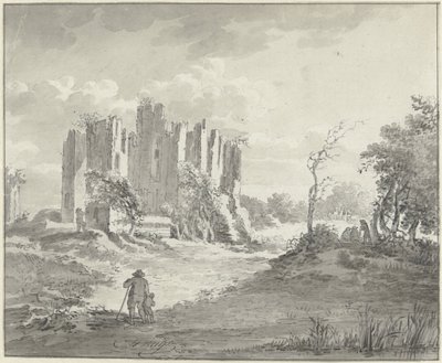 Krajina s ruinami a některými farmáři od G.F. Buijs (possibly)