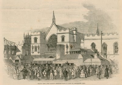 Palace Yard, místnosti železničního výboru před Westminster Hall od G.F. Sargent