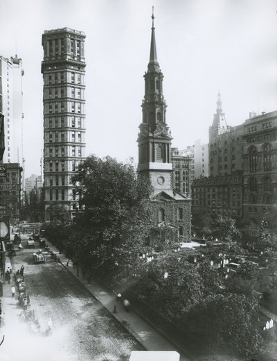 Kaple St Pauls, Vesey a Church Street, New York City od G.P. Hall und Sohn