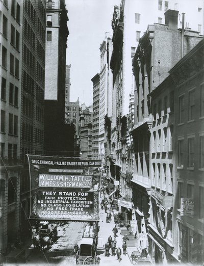 Taft a Sherman Banner na Maiden Lane, New York City, 1908 od G.P. Hall und Sohn