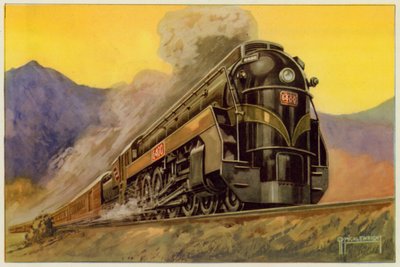 Kanadská národní železnice, expresní zjednodušená lokomotiva č. 6400, 4-8-4 (barevná lito) od G.P. Micklewright