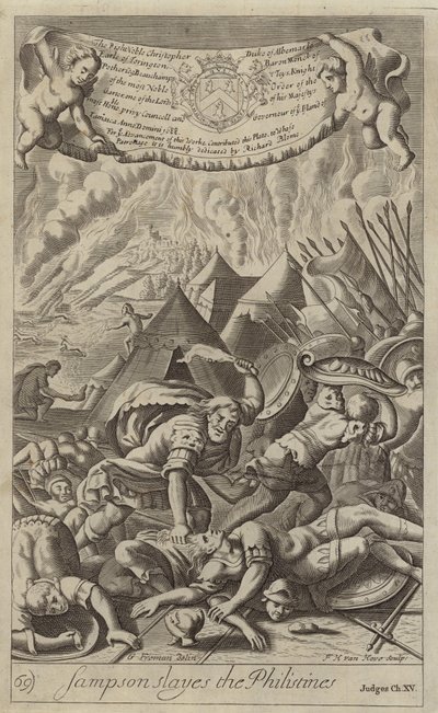 Samson zabíjí Filištínské (rytina) od G Freman