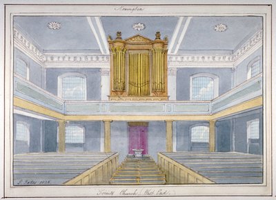 Interiér kostela Nejsvětější Trojice, Newington, Southwark, Londýn, 1826 od G Yates