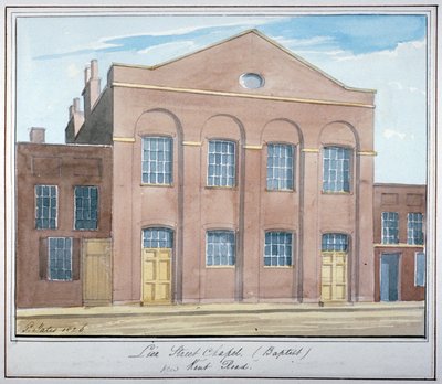 Lion Street Baptist Chapel, mimo New Kent Road, Southwark, Londýn, 1826 od G Yates