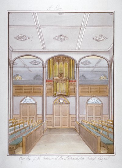 Kaple v Philanthropic Society Institution na London Road, Southwark, Londýn, 1825 od G Yates