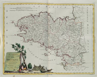 Bretaňský záliv, rytina G. Zuliani převzatá z Toma I. z nejnovějšího atlasu vydaného v Benátkách v roce 1777 Antoniem Zattou, soukromá sbírka od G. Zuliani