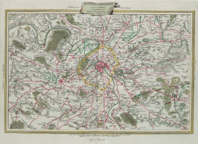 Obrys Paříže, Vládnutí Francie a Orleansu, rytina G. Zuliani převzatá z Toma I. z Nejnovějšího atlasu vydaného v Benátkách v roce 1776 Antoniem Zattou, Soukromá sbírka od G. Zuliani