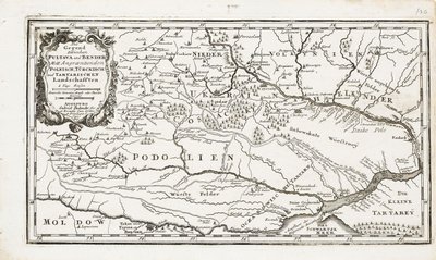 Mapa zobrazující Poltavu i Bender od Gabriel Bodenehr the Elder