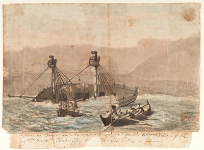 Expedice Brigg ztroskotala na západním cípu ostrova Sta Cruiz Teneriffe prosinec 1774 od Gabriel Bray