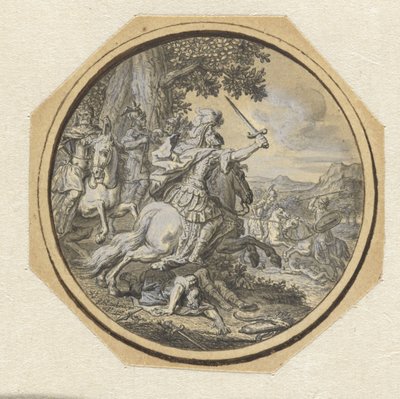 bitevní scéna od Gabriel Francois Louis Debrie