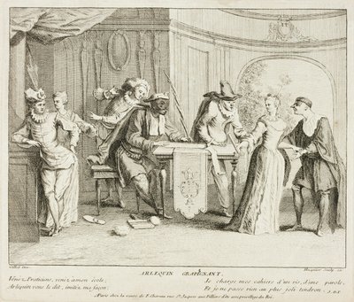 Talíř z knihy Livre de Scènes Comiques od Gabriel Huquier
