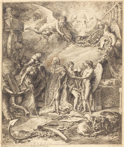 Alegorie na svatbu hraběte z Provence od Gabriel Jacques de Saint Aubin