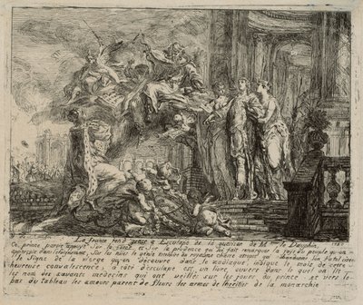Alegorie na rekonvalescenci dauphina od Gabriel Jacques de Saint Aubin