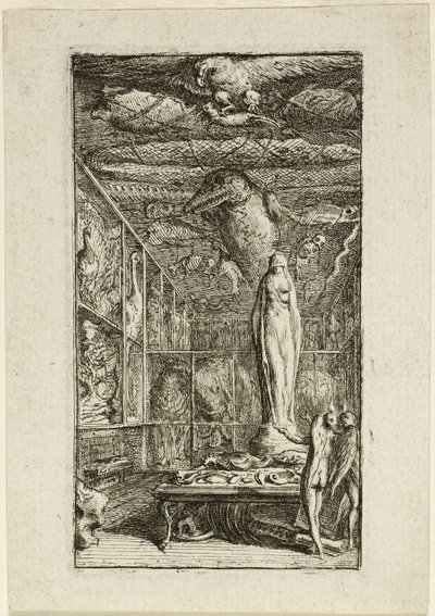Frontispis pro Almanach Historico-Physique od Gabriel Jacques de Saint Aubin