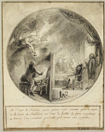 Gabriel de Saint-Aubin provádějící portrét biskupa z Chartres od Gabriel Jacques de Saint Aubin