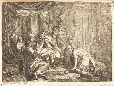 Smíření Absolona a Davida od Gabriel Jacques de Saint Aubin